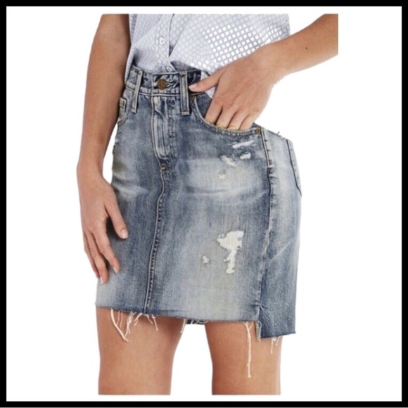 ADRIANO GOLDSCHMIED The Erin Distressed Pencil Skirt - Picture 1 of 7